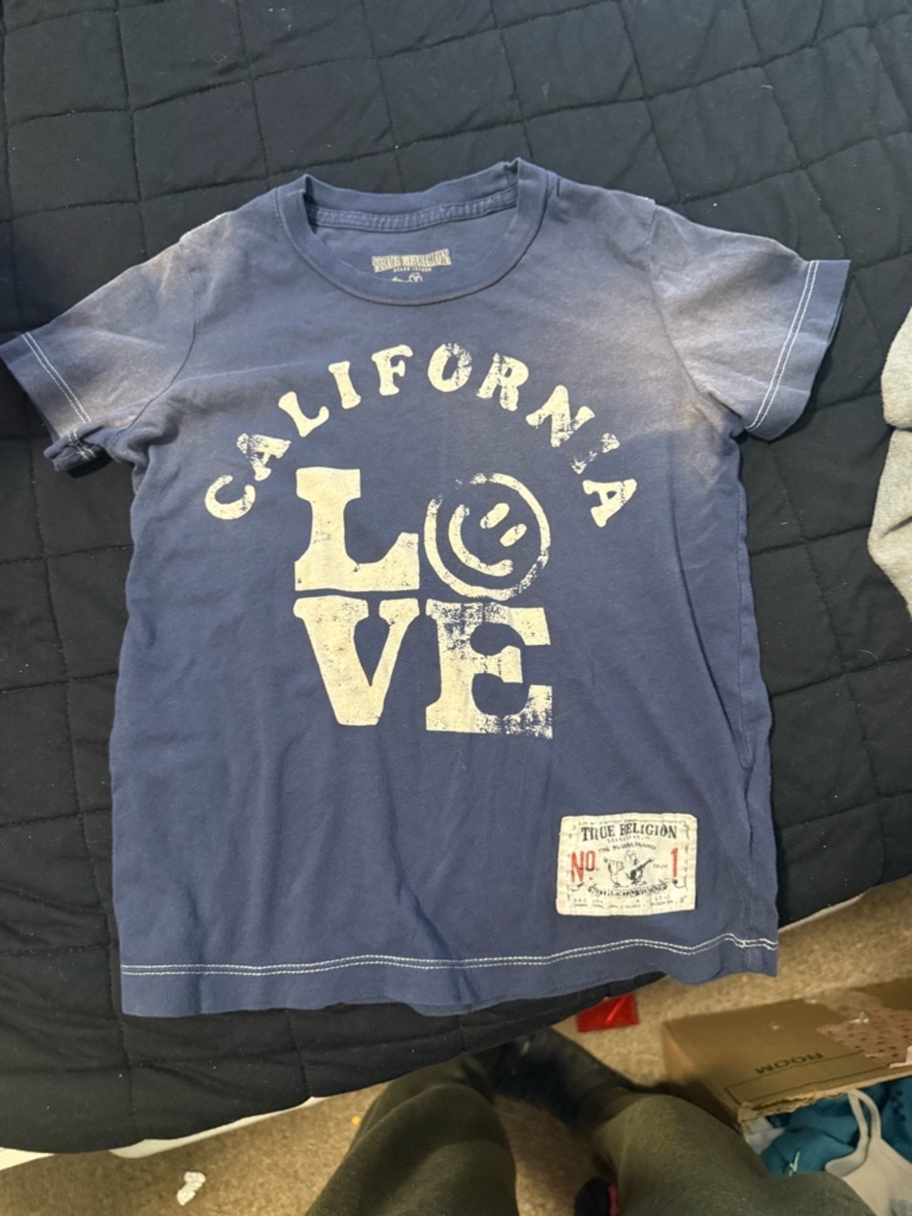 True Religion Navy Blue California LOVE Graphic Tee